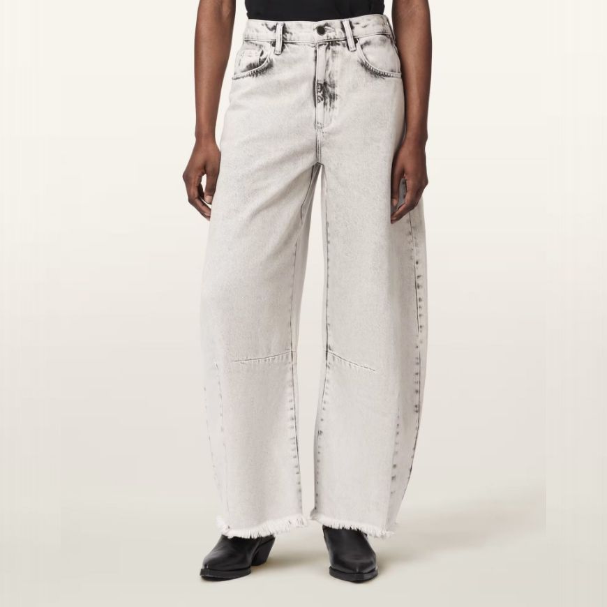 Снимка на ALLSAINTS ДАМСКИ ДЕНИМ PAYTON CROPPED JEANS BLEACHED GREY