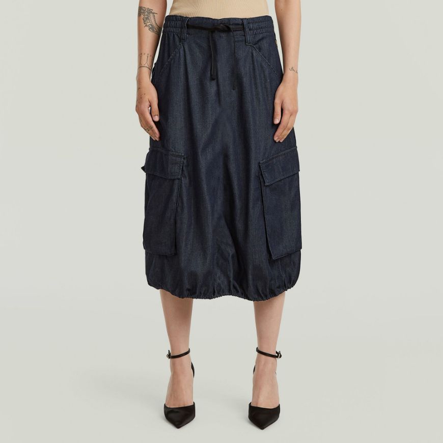 Picture of G-STAR WOMEN'S PARACHUTE MIDI SKIRT IN RINSED