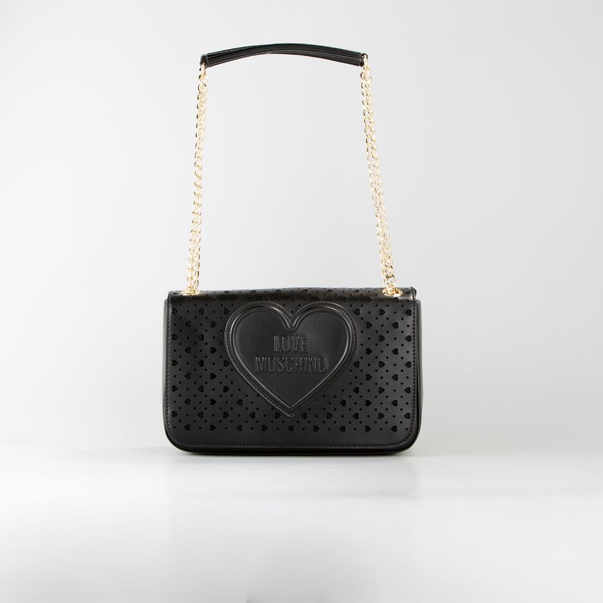 Снимка на LOVE MOSCHINO ДАМСКА ЧАНТА ЗА РАМО С ПЕРФОРАЦИЯ СЪРЦЕ В ЧЕРНО