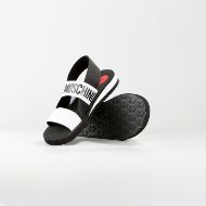 Снимка на LOVE MOSCHINO ДАМСКИ САНДАЛИ С ЛАСТИК В ЧЕРНО/БЯЛО 4