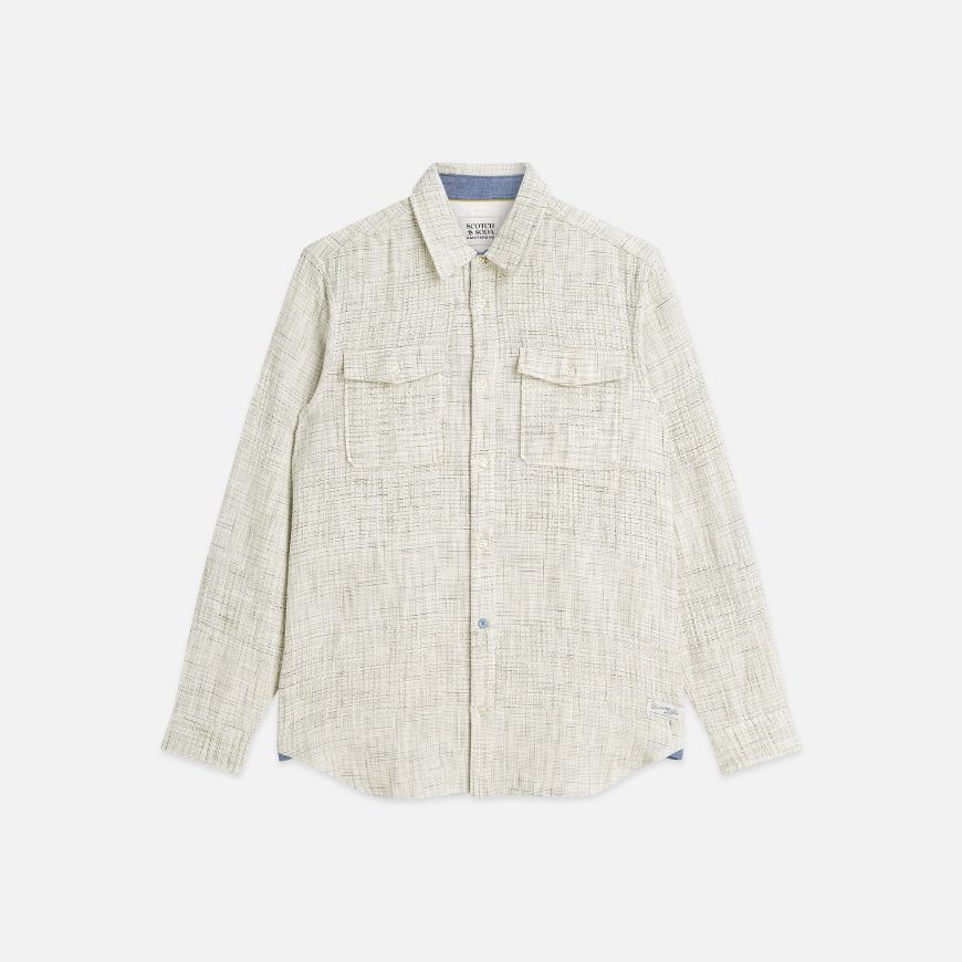 Снимка на SCOTCH&SODA МЪЖКА РИЗА MELANGE WAFFLE REGULAR FIT - OIL GREEN