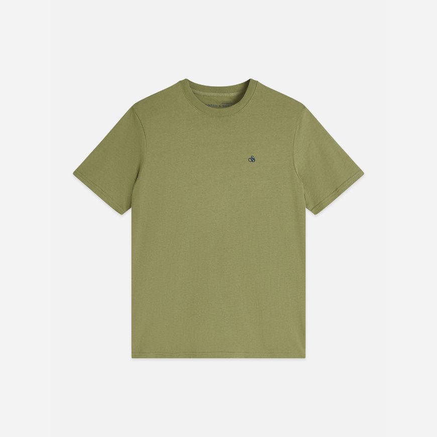 Picture of SCOTCH&SODA MEN'S SEASONAL CORE CHEST LOGO REGULAR FIT T-SHIRT - OIL GREEN
