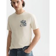 Picture of SCOTCH&SODA MEN'S LEFT CHEST ARTWORK REGULAR FIT T-SHIRT - EGGNOG 6