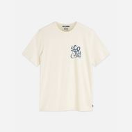 Picture of SCOTCH&SODA MEN'S LEFT CHEST ARTWORK REGULAR FIT T-SHIRT - EGGNOG 1