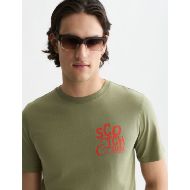 Picture of SCOTCH&SODA MEN'S LEFT CHEST ARTWORK REGULAR FIT T-SHIRT - OIL GREEN 6