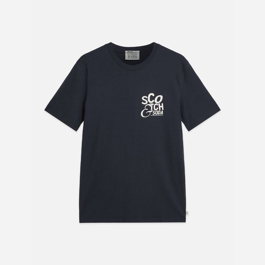 Picture of SCOTCH&SODA MEN'S LEFT CHEST ARTWORK REGULAR FIT T-SHIRT - SKY CAPTAIN