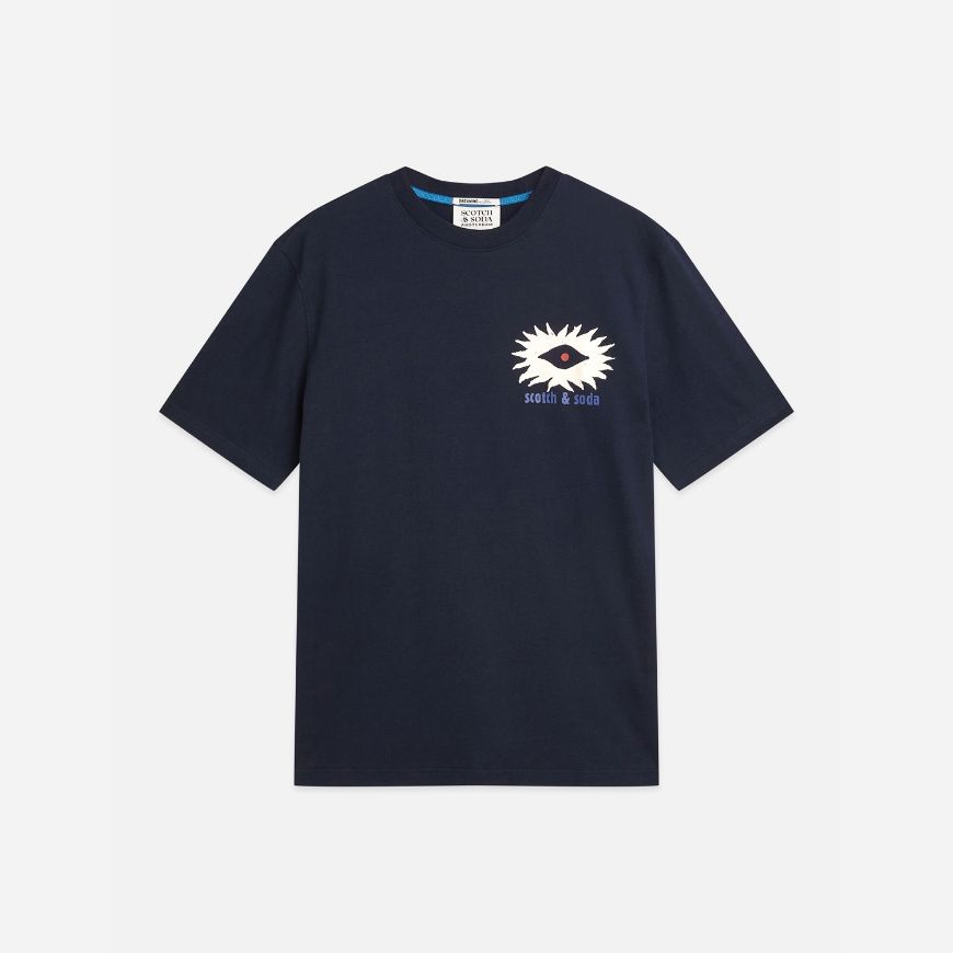 Picture of SCOTCH&SODA MEN'S FRONT AND BACK ARTWORK RELAXED FIT T-SHIRT - SKY CAPTAIN
