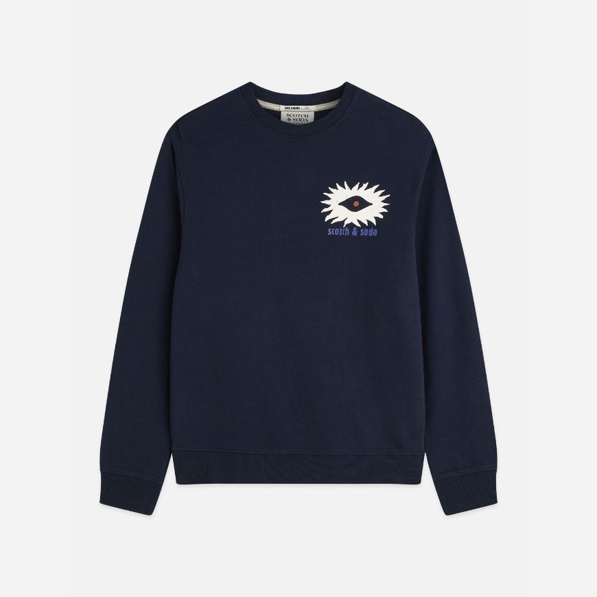 Picture of SCOTCH&SODA MEN'S FRONT AND BACK ARTWORK REGULAR FIT SWEATSHIRT - SKY CAPTAIN