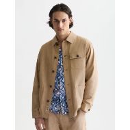 Picture of SCOTCH&SODA MEN'S COTTON LINEN TWILL WORKER JACKET - DIJON 4