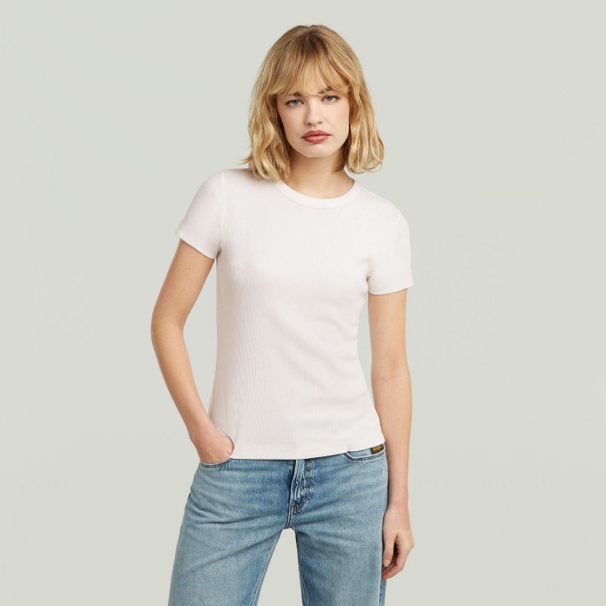 Снимка на G-STAR ДАМСКИ ТОП SLIM RIB TOP MILK