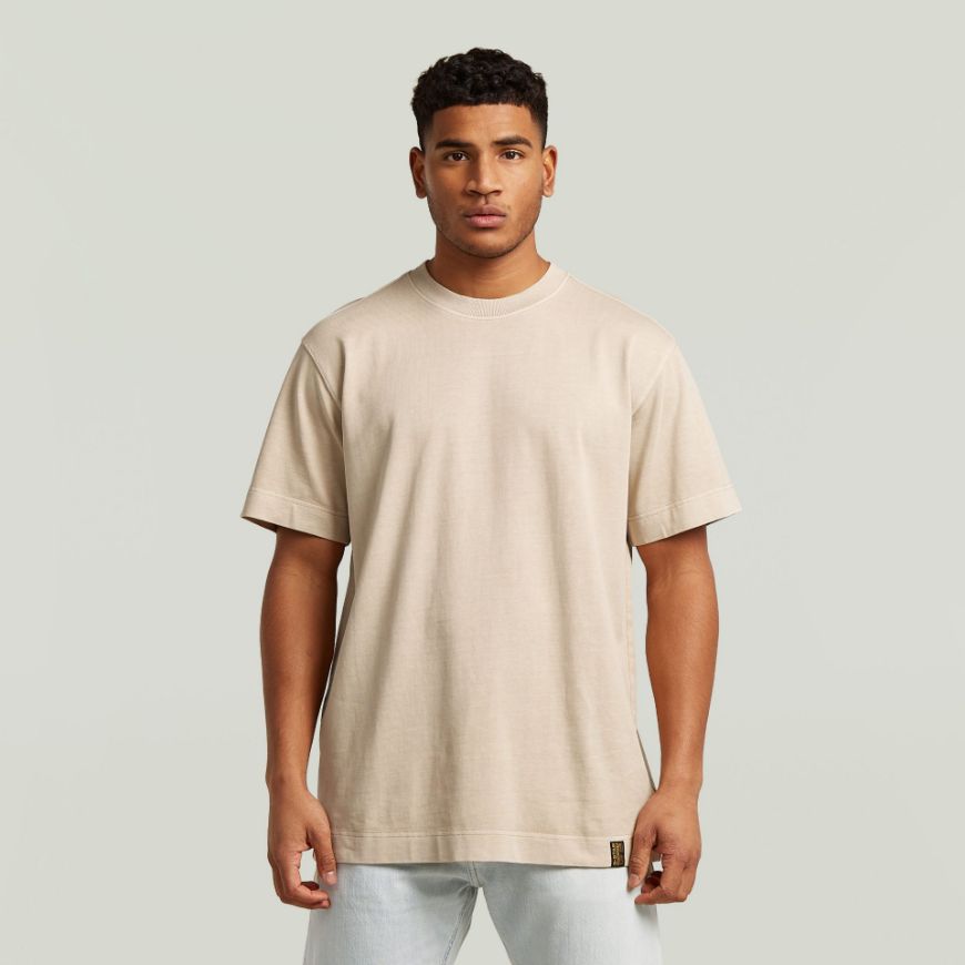 Picture of G-STAR MEN'S GS-01 WASHED T-SHIRT IN CREAM GD