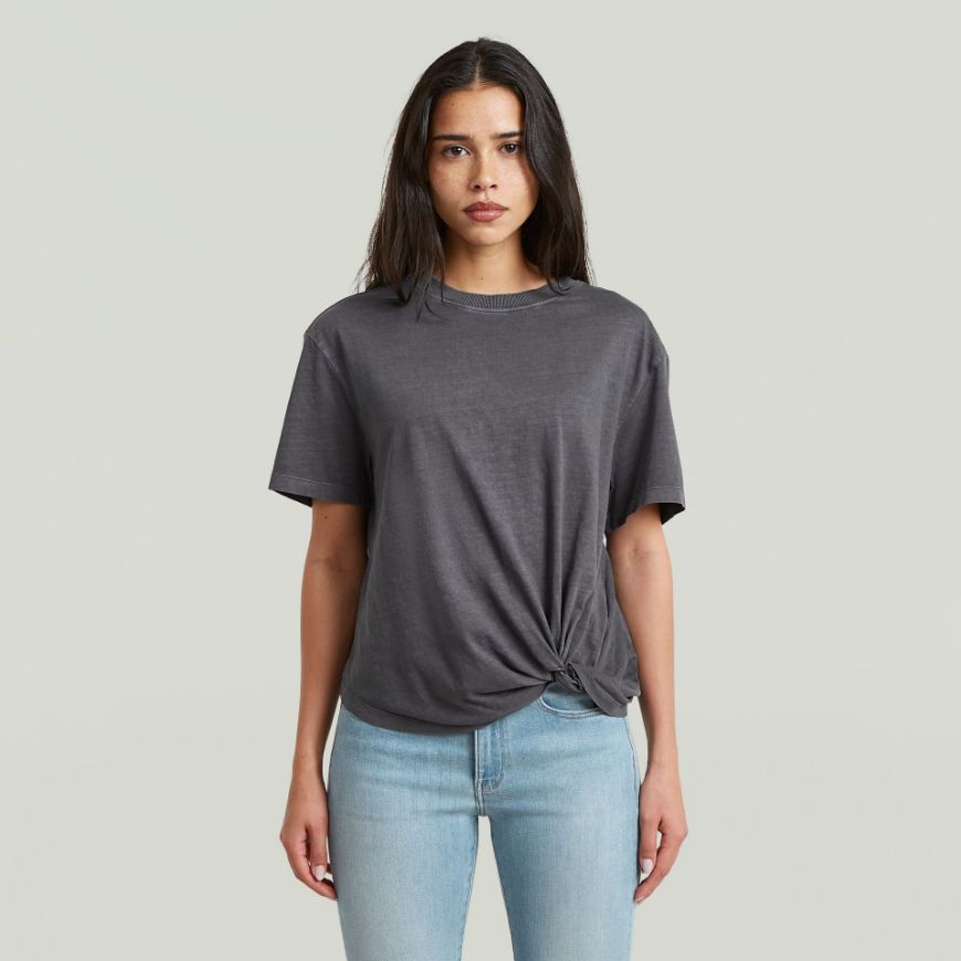 Снимка на G-STAR ДАМСКИ ТОП WASHED RELAXED KNOT TOP PETROL GD
