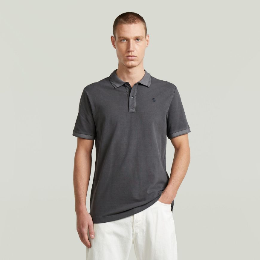Picture of G-STAR MEN'S DUNDA OVERDYED SLIM POLO IN PETROL GD