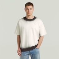 Picture of G-STAR MEN'S SPRAYED RELAXED R SWEAT IN MILK/DK BLACK SPRAY 1
