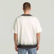 Picture of G-STAR MEN'S SPRAYED RELAXED R SWEAT IN MILK/DK BLACK SPRAY 2