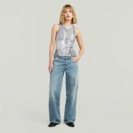 Снимка на G-STAR ДАМСКИ ТОП SLIM RIB AOP TANK GREY DENIM FLAME AOP 3