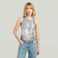 Снимка на G-STAR ДАМСКИ ТОП SLIM RIB AOP TANK GREY DENIM FLAME AOP 1