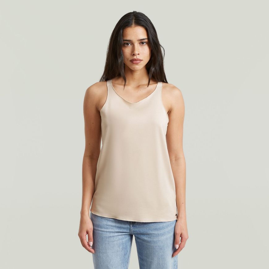 Снимка на G-STAR ДАМСКИ ТОП FLOWY TAPE TANK TOP WHITEBAIT