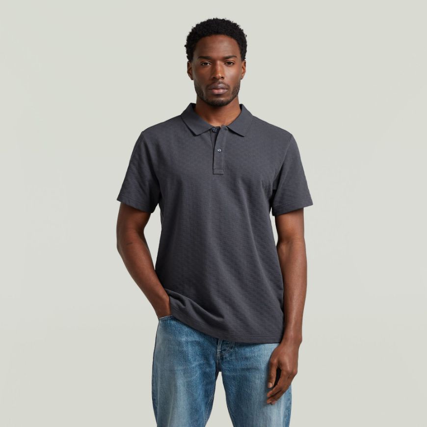 Picture of G-STAR MEN'S CORE REGULAR JACQUARD POLO IN PETROL