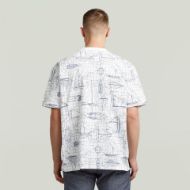 Picture of G-STAR MEN'S AOP RELAXED T-SHIRT IN MILK BOAT BLUEPRINT 2