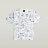 Picture of G-STAR MEN'S AOP RELAXED T-SHIRT IN MILK BOAT BLUEPRINT 6