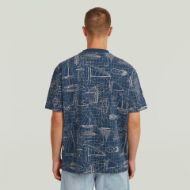 Picture of G-STAR MEN'S AOP RELAXED T-SHIRT IN RANK BLUE BOAT BLUEPRINT 2