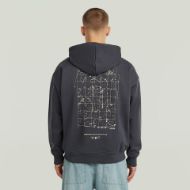 Picture of G-STAR MEN'S BACK GR LOOSE HOODED ZIP SWEAT IN PETROL 2