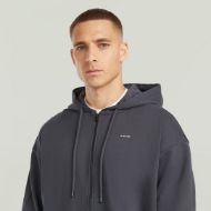 Picture of G-STAR MEN'S BACK GR LOOSE HOODED ZIP SWEAT IN PETROL 3