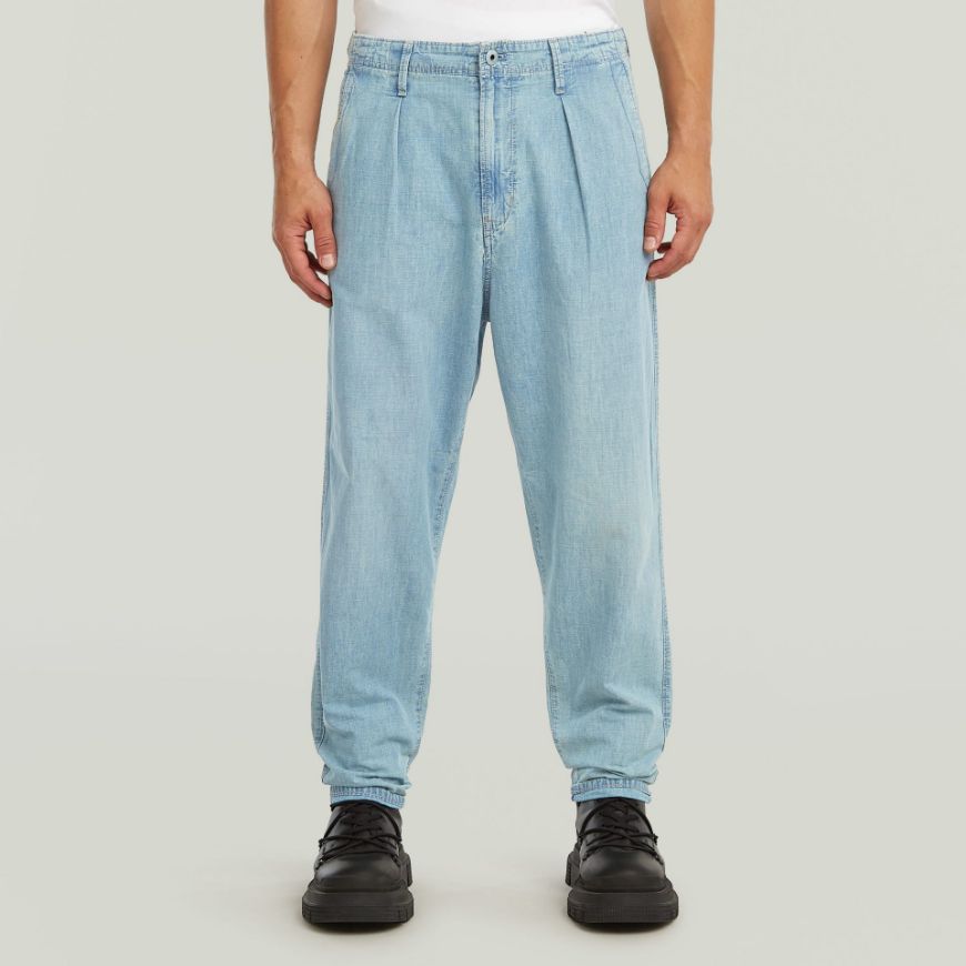 Picture of G-STAR MEN'S PLEATED CHINO DENIM RELAXED TAPERED PANT IN VINTAGE MIRAGE