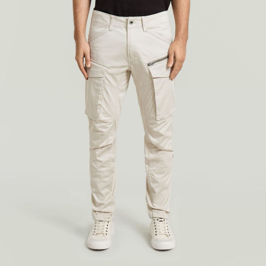Picture of G-STAR MEN'S ROVIC ZIP 3D REGULAR TAPERED PANT IN WHITEBAIT