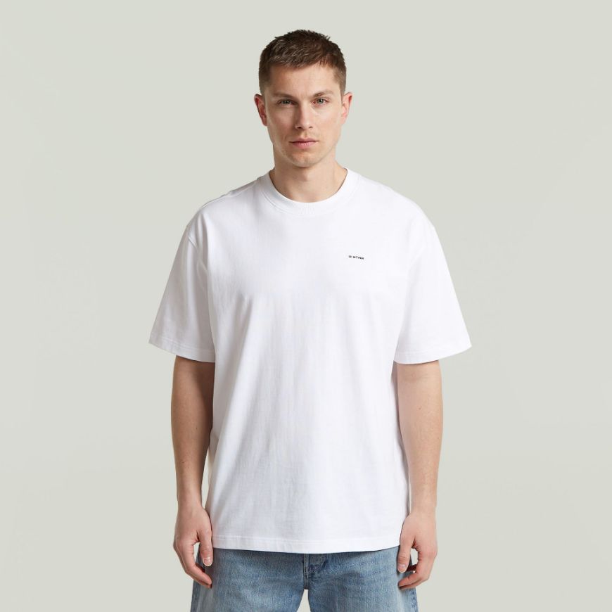 Picture of G-STAR MEN'S BACK GR RELAXED T-SHIRT IN WHITE