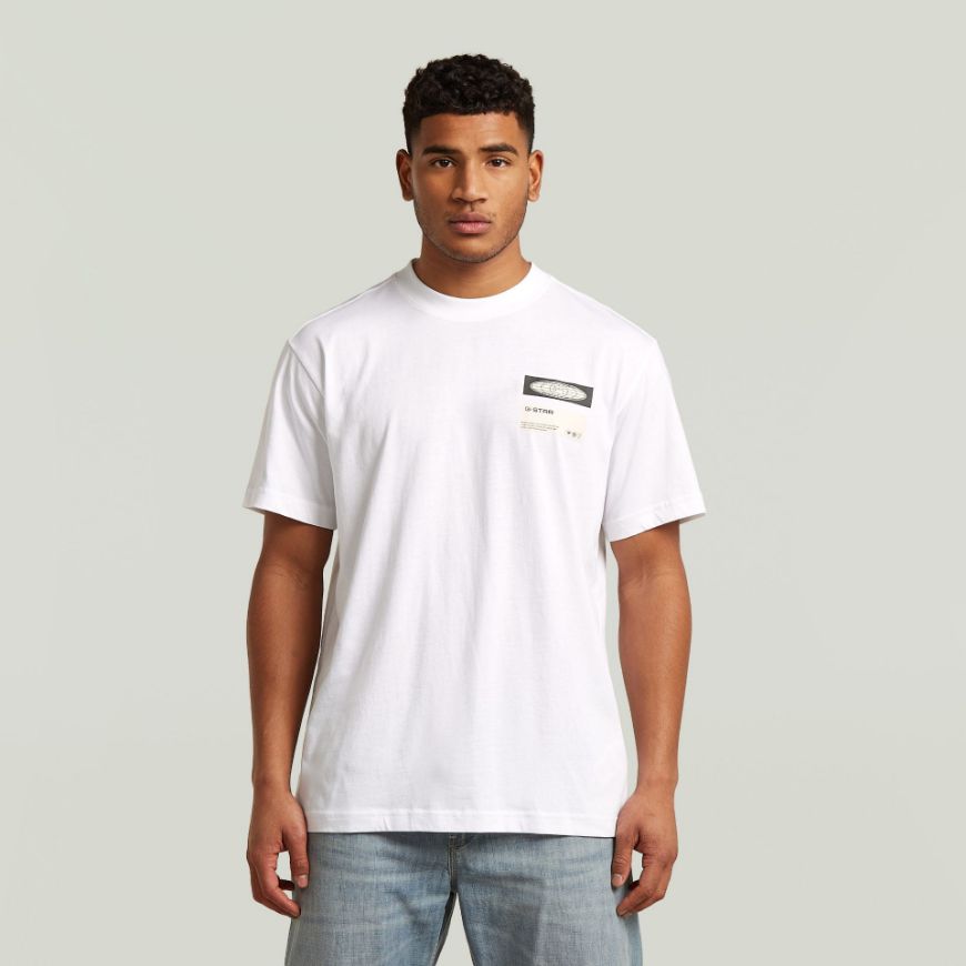 Picture of G-STAR MEN'S BOX GLOBE GR T-SHIRT IN WHITE