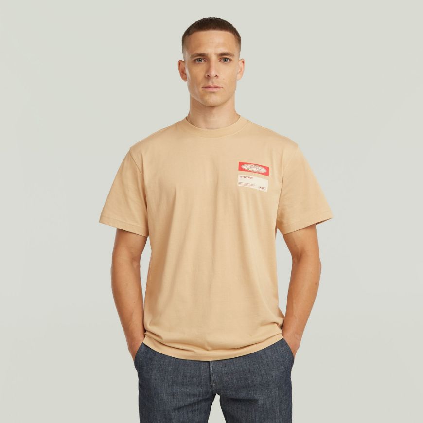 Picture of G-STAR MEN'S BOX GLOBE GR T-SHIRT IN CREAM