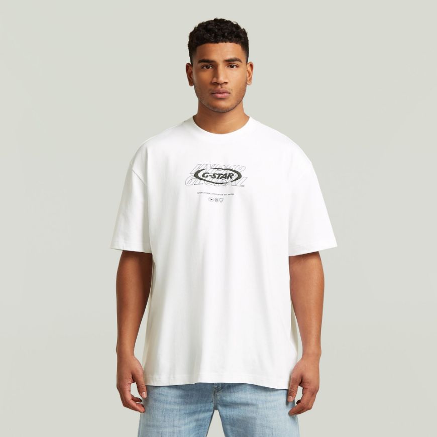 Picture of G-STAR MEN'S HYPER GR RELAXED T-SHIRT IN WHITE