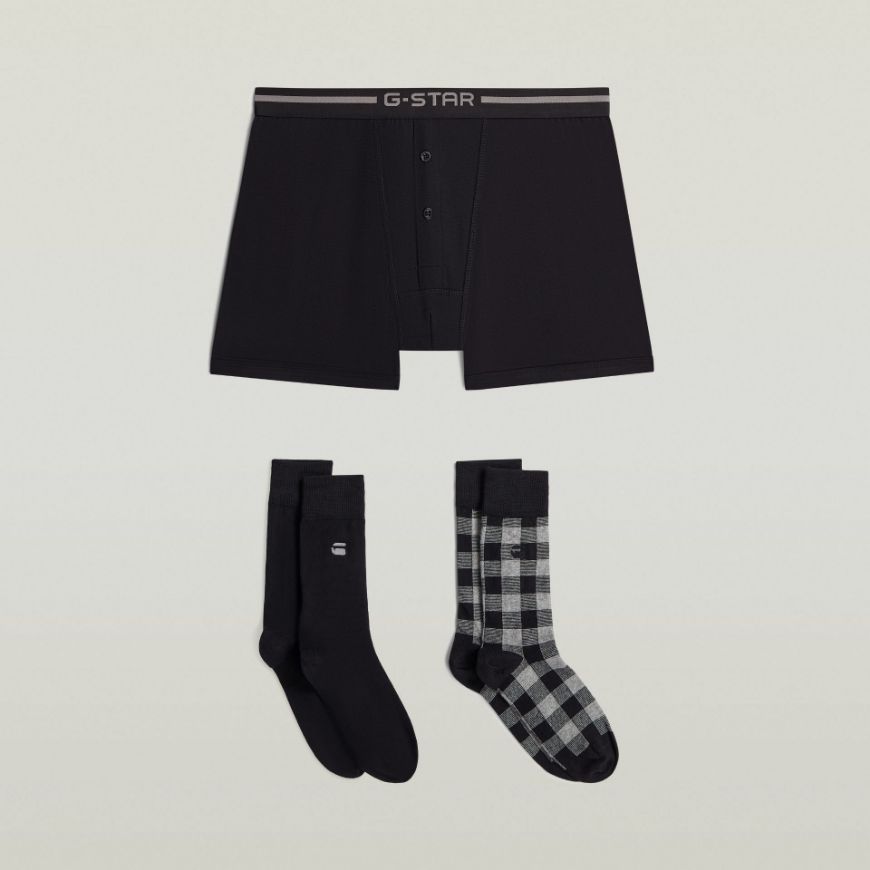 Снимка на G-STAR МЪЖКИ КОМПЛЕКТ BOXER AND SOCK SET MULTI BLACK AND GREY
