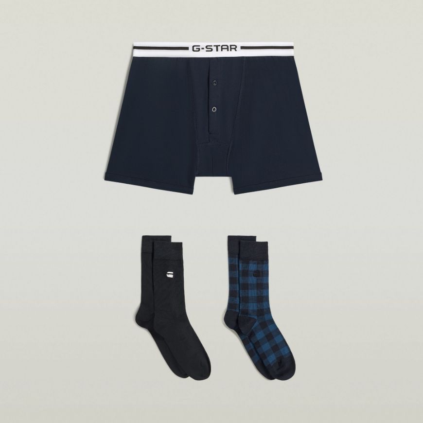 Снимка на G-STAR МЪЖКИ КОМПЛЕКТ BOXER AND SOCK SET MULTI BLACK AND BLUE