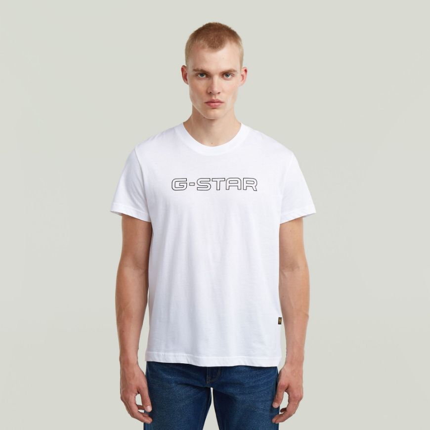 Снимка на G-STAR МЪЖКА БЛУЗА OUTLINE CORPORATE SCRIPT LOGO T-SHIRT WHITE