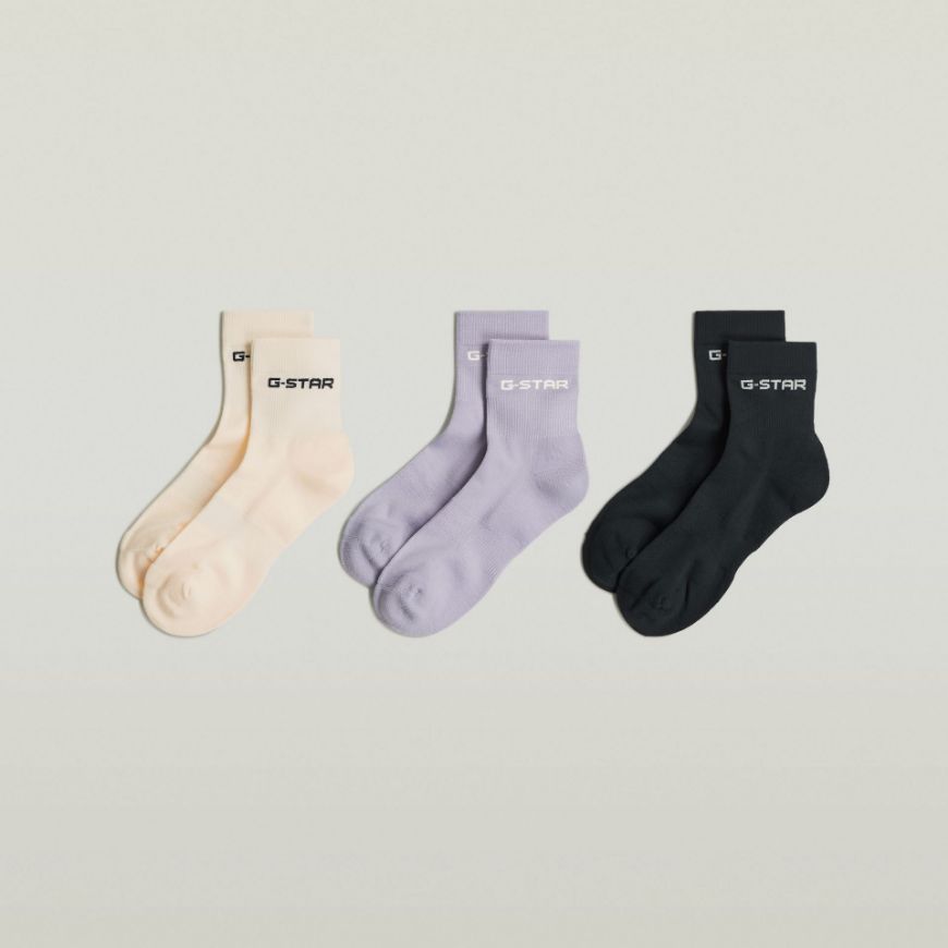 Picture of G-STAR WOMEN'S ANKLET SOCK 3-PACK MULTICOLOUR