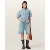 Снимка на ALLSAINTS ДАМСКА РИЗА TOVE SHORT SLEEVE DENIM SHIRT LIGHT BLUE 5