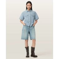 Снимка на ALLSAINTS ДАМСКА РИЗА TOVE SHORT SLEEVE DENIM SHIRT LIGHT BLUE 4