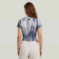 Picture of G-STAR WOMEN'S SLIM RIB AOP TOP IN DENIM FLAME AOP 2