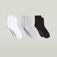 Picture of G-STAR WOMEN'S ANKLET SOCK 3-PACK WHITE GREY BLACK 6