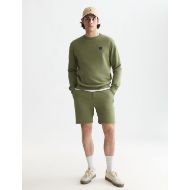 Picture of SCOTCH&SODA MEN'S LOGO BADGE REGULAR FIT SWEATSHORTS - OIL GREEN 7
