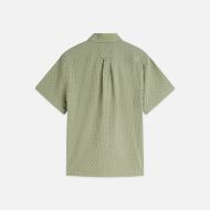 Picture of SCOTCH&SODA MEN'S JACQUARD SEER-SUCKER REGULAR FIT SHORT-SLEEVED SHIRT - OIL GREEN 2