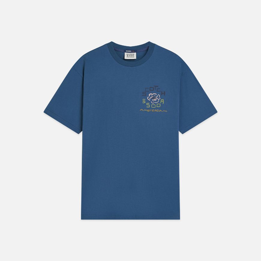 Снимка на SCOTCH&SODA МЪЖКА БЛУЗА FRONT AND BACK ARTWORK RELAXED FIT - ENSIGN BLUE
