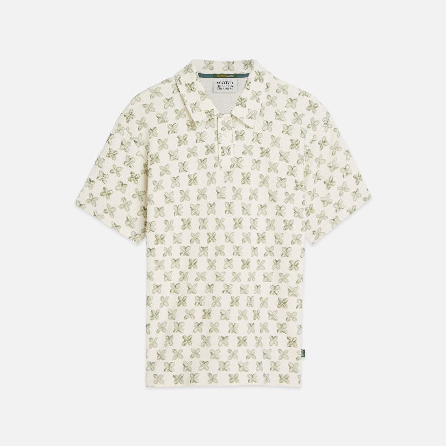 Снимка на SCOTCH&SODA МЪЖКА БЛУЗА PRINTED STRUCTURED RELAXED FIT POLO - TILES FLOWER OLIVE NIGHT