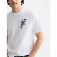 Снимка на SCOTCH&SODA МЪЖКА БЛУЗА DELFTS BLAUW FRONT AND BACK ARTWORK RELAXED FIT - BRIGHT WHITE 6
