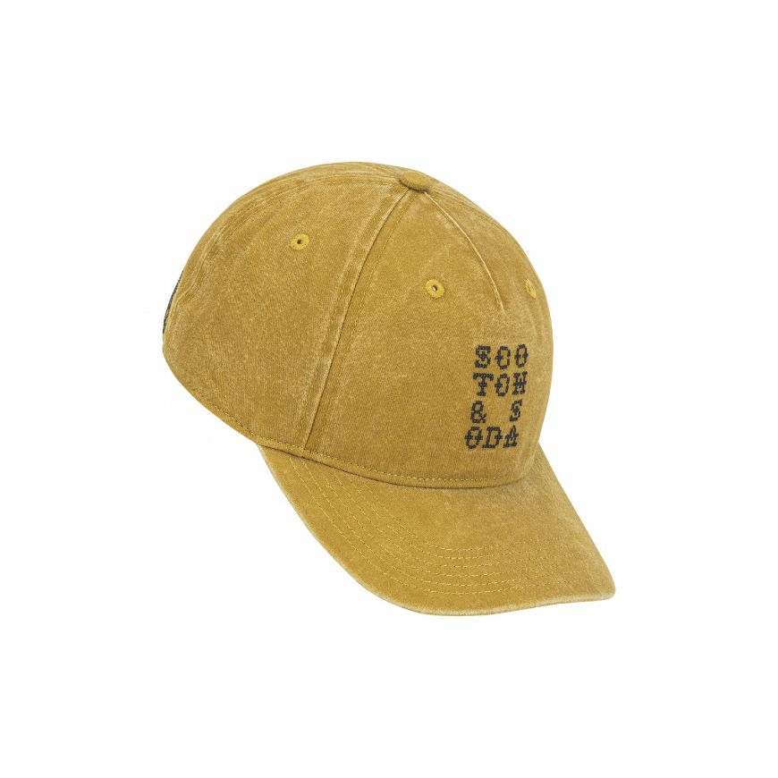 Picture of SCOTCH&SODA UNISEX MARFA PIGMENT WASH ADJUSTABLE CAP IN YELLOW