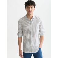 Picture of SCOTCH&SODA MEN'S STRIPED LINEN REGULAR FIT SHIRT - ENSIGN BLUE STRIPE 4