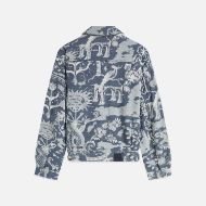 Picture of SCOTCH&SODA MEN'S DELFTS BLAUW JACQUARD TRUCKER JACKET - DELFT TILES BLUE 2